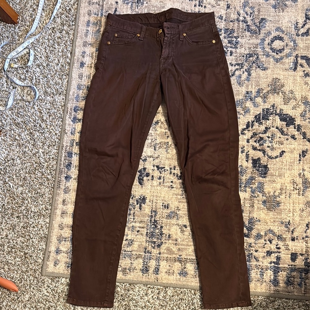 Brown Straight Leg Denim Jeans - Picture 6 of 8